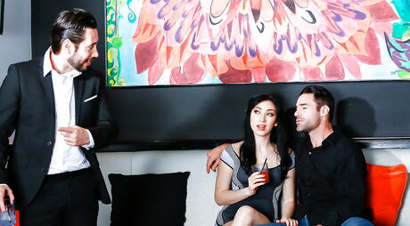 Luscious babes Abella Danger and Aria Alexander enjoy hot groupsex scene 